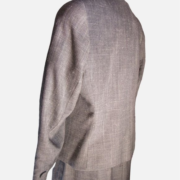 VINTAGE 1980's Gray Light Academia Career 2-Piece Skirt Suit - Women's 12 - Picture 6 of 9